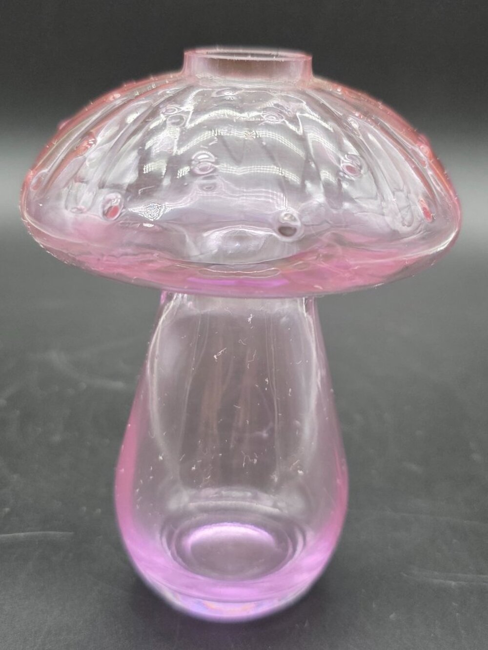 Purple pink Art Glass Decorative Mushroom Vase vintage